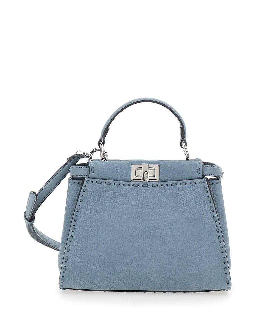 Fendi Blue "Peekaboo" Crossbody Bag