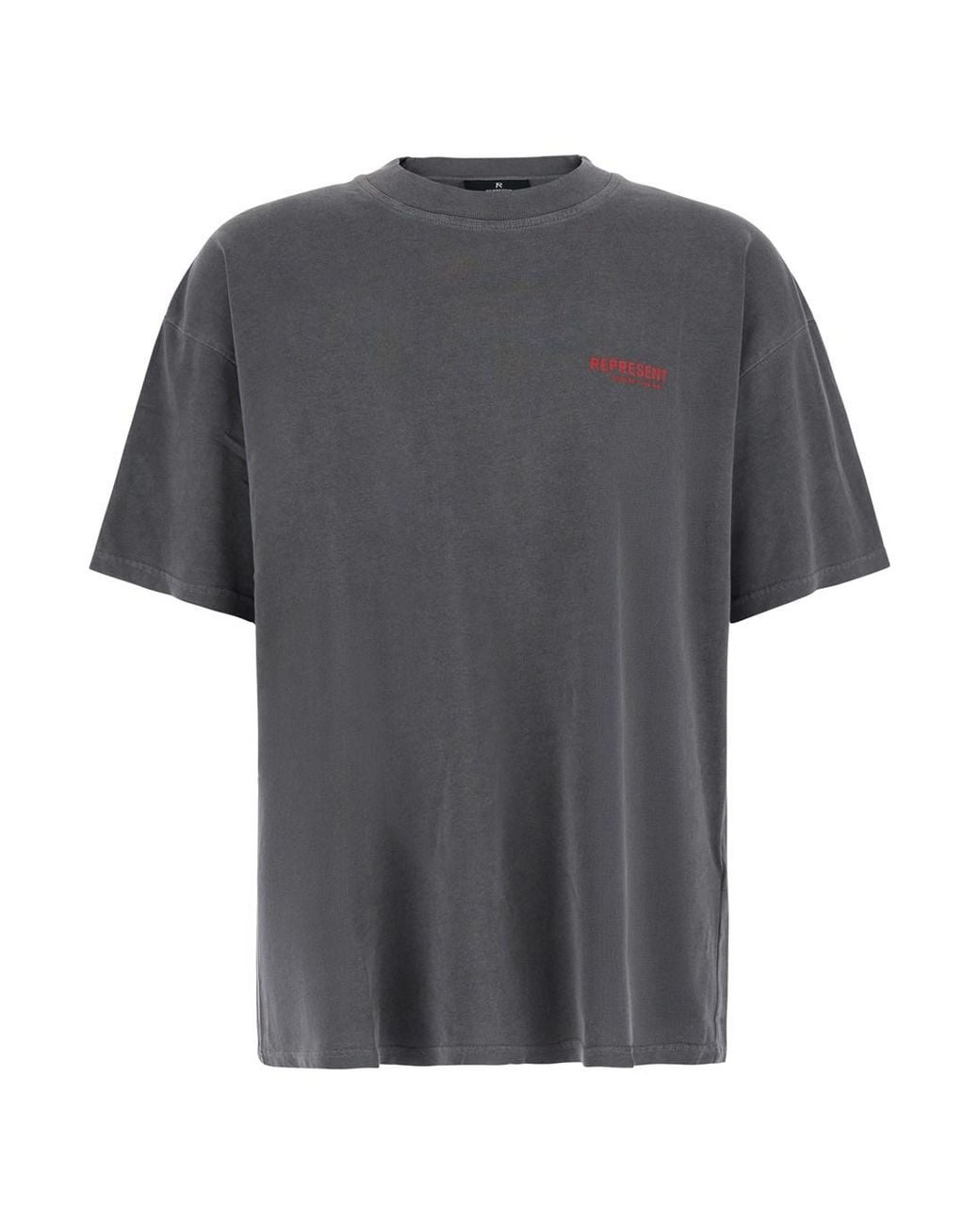 Represent Gray T-Shirt Faded Cotton T-Shirts for men
