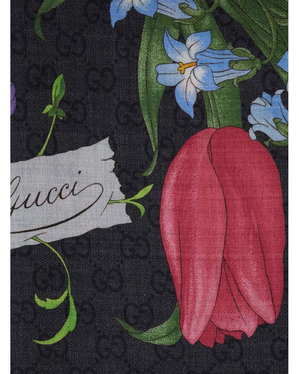Gucci Black Scarf Wool-Silk
