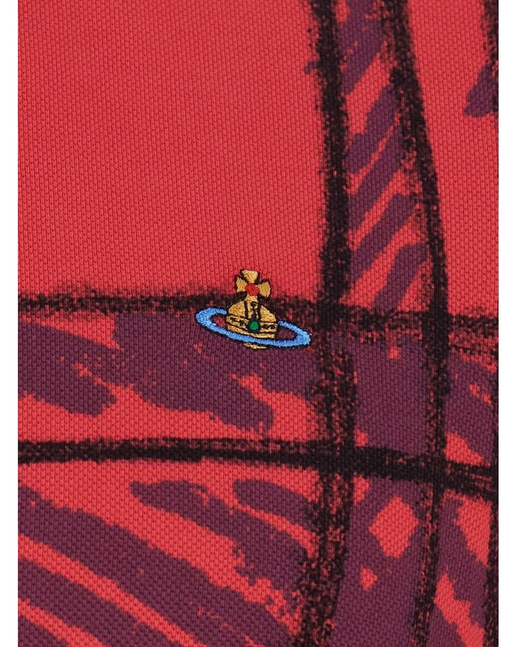 Vivienne Westwood Polo Shirt With All-Over Print And Embroidered Logo for men
