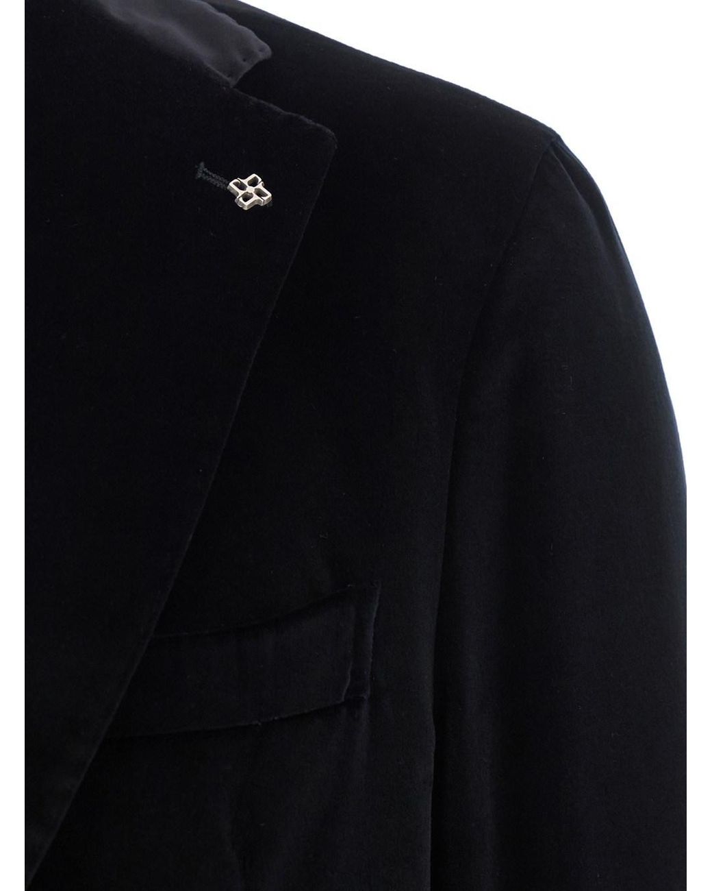 Tagliatore Blue Single-Breasted Jacket With Notched Revers for men