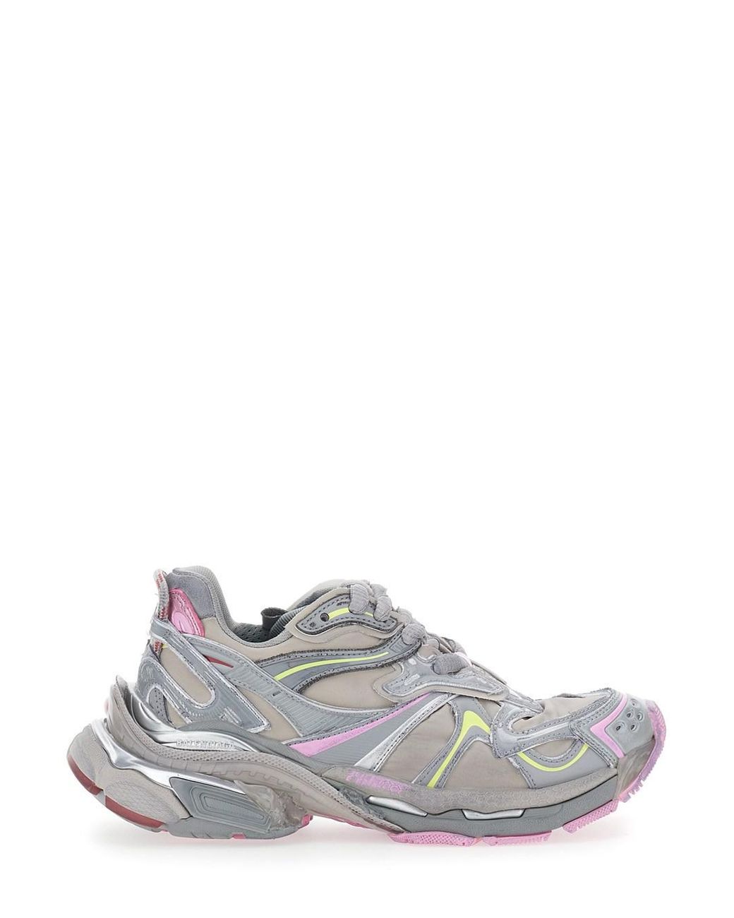 Balenciaga White Runner 2 Nylon Low-Top Sneakers With Leather Inserts