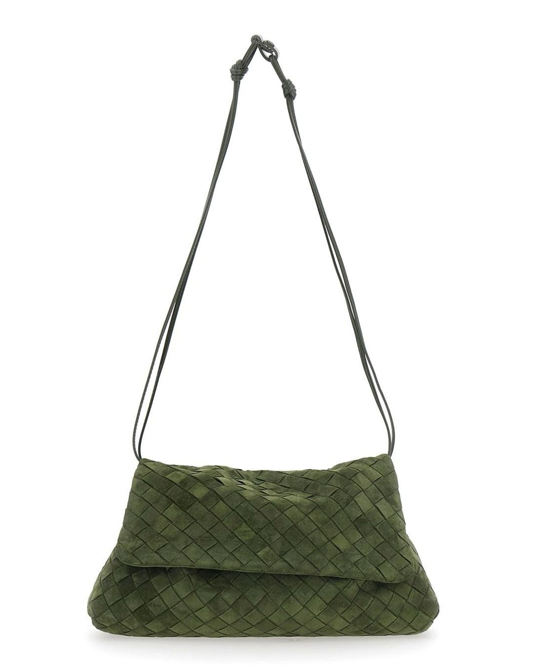 Bottega Veneta Green 'Giorno' Crossbody Bag With Adjustable Strap And