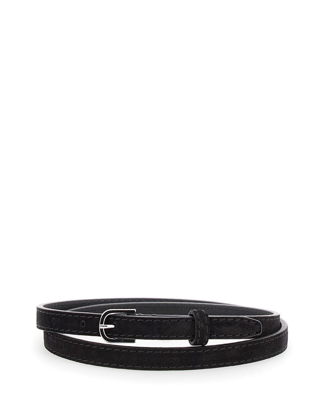 Totême Black Suede Belt With Logo Detail