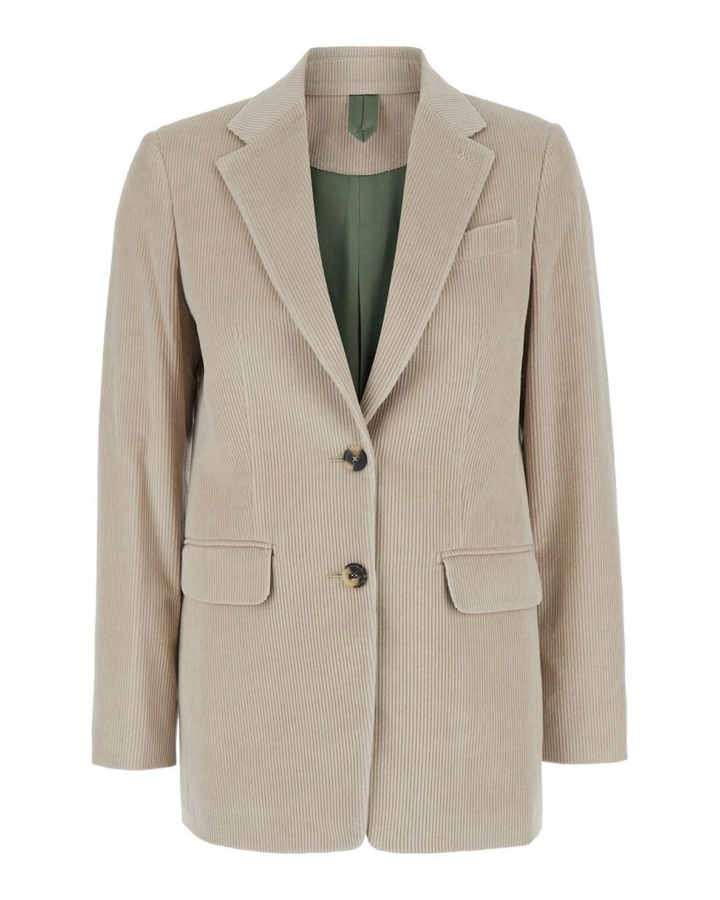 Max Mara Natural 'Kuban' Single-Breasted Jacket With Notched Revers