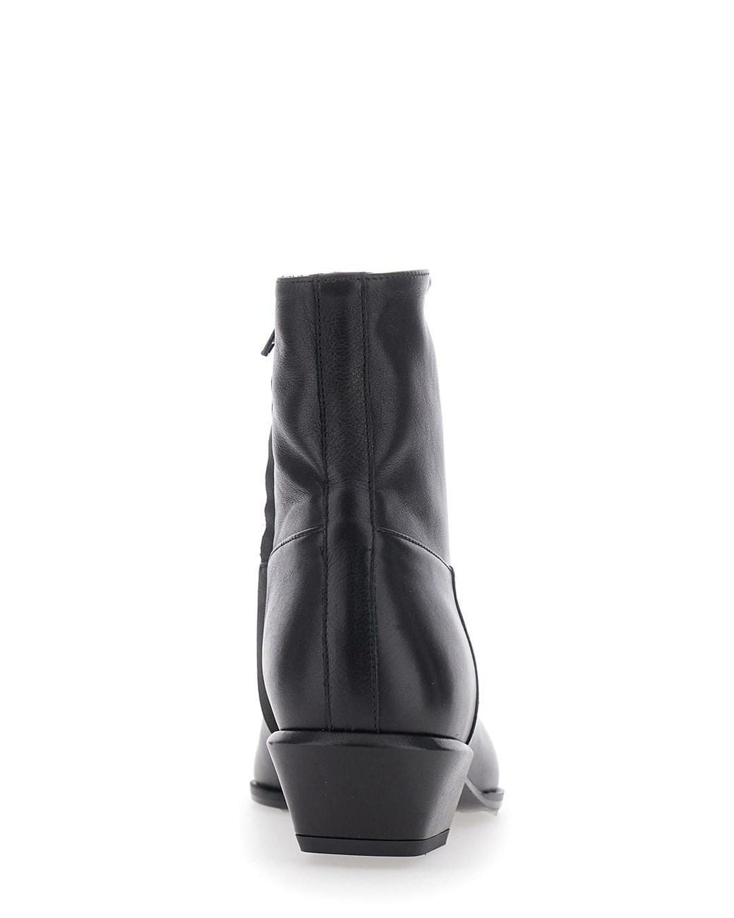 Semicouture Black 'Marisa' Ankle Boots With Pointed Design