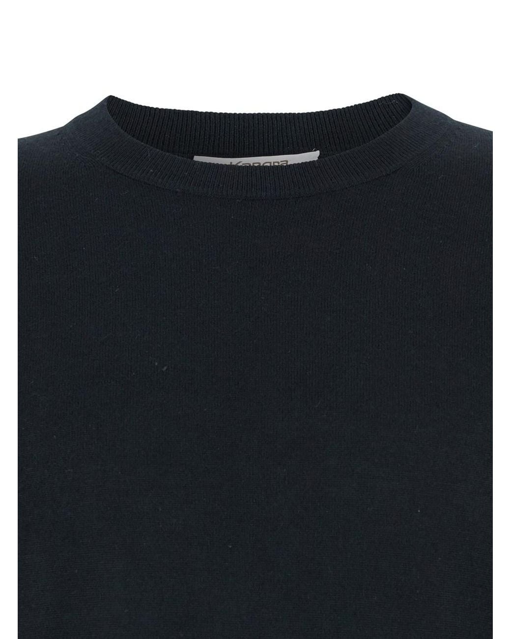 Kangra Blue Crewneck Sweater With Ribbed Trims for men
