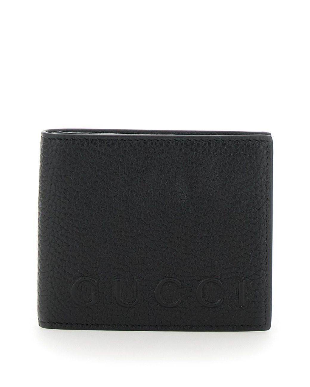 Gucci Black Bi-Fold Wallet With Logo Calf for men