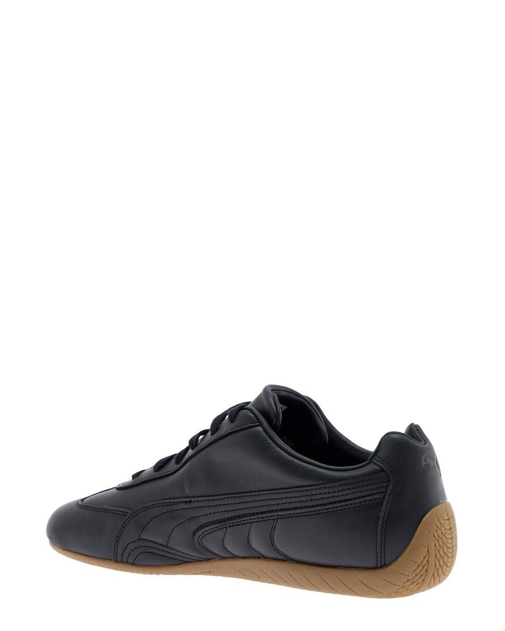 PUMA Black Low Top Sneakers With Embossed Logo