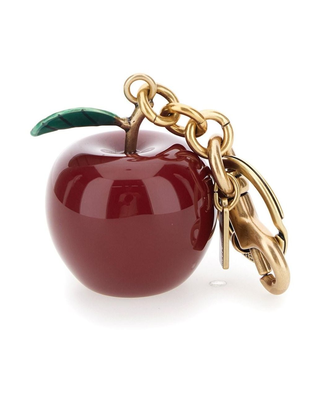 COACH Red And Keychain With Apple Shape And Embossed Logo