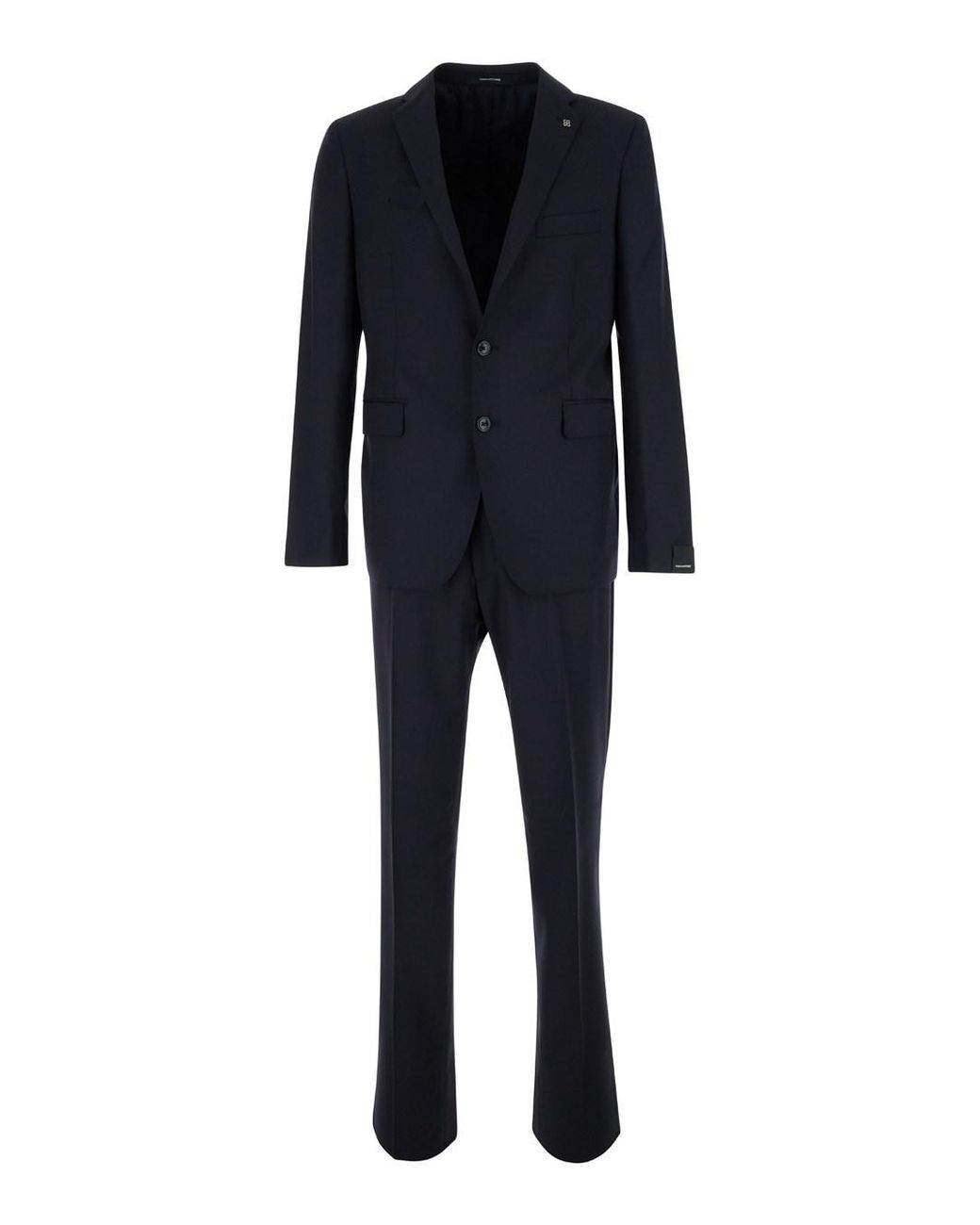 Tagliatore Blue Single-Breasted Suit With Logo Pin for men