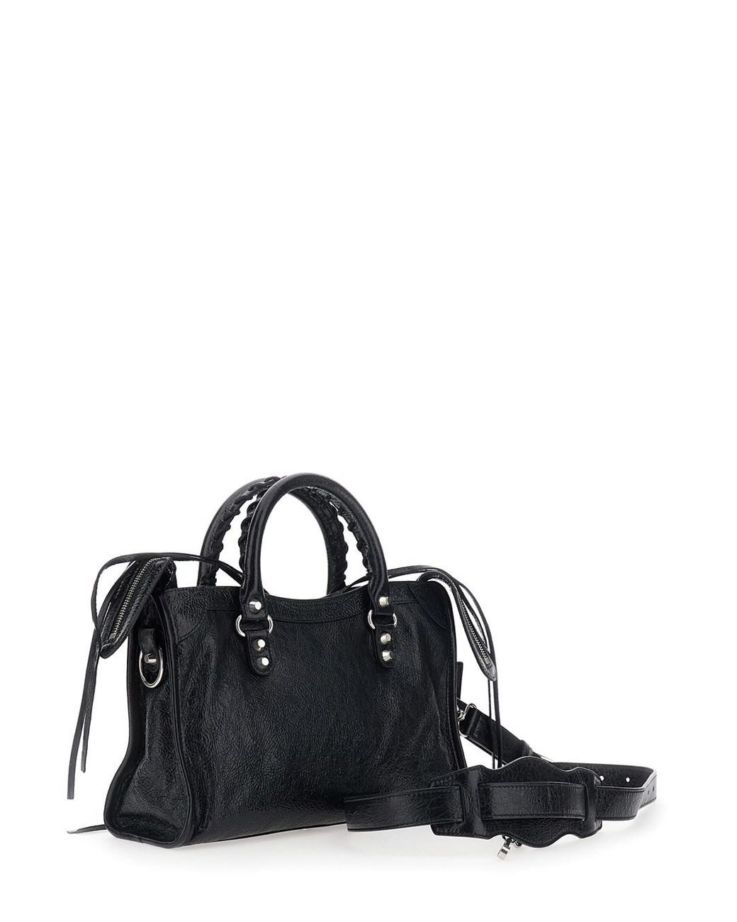Balenciaga Black 'Le City Small' Handbag With Adjustable And Removable