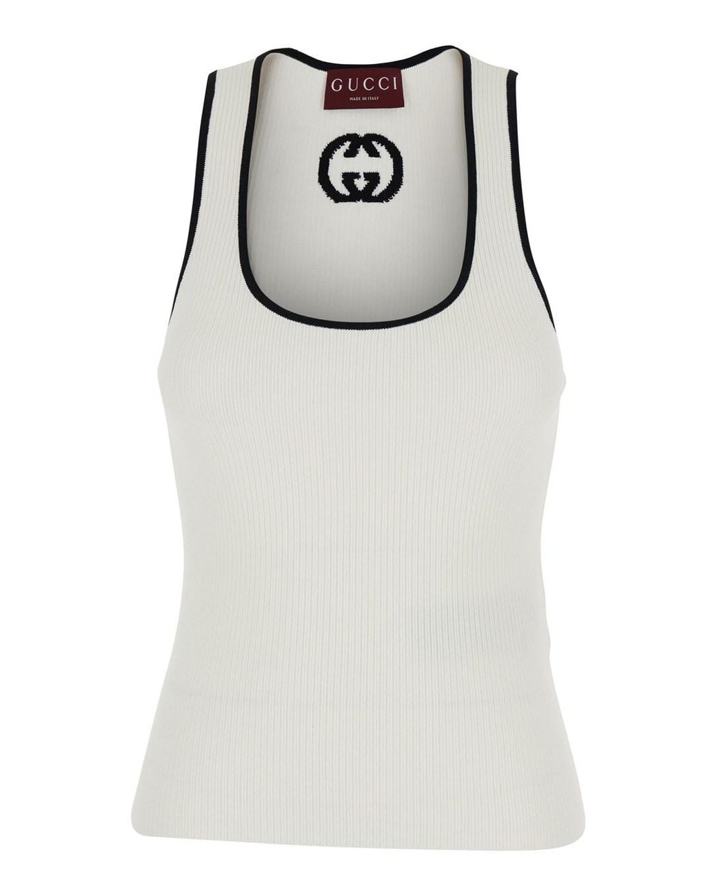 Gucci Gray Sleeveless Top Viscose Blend Tops