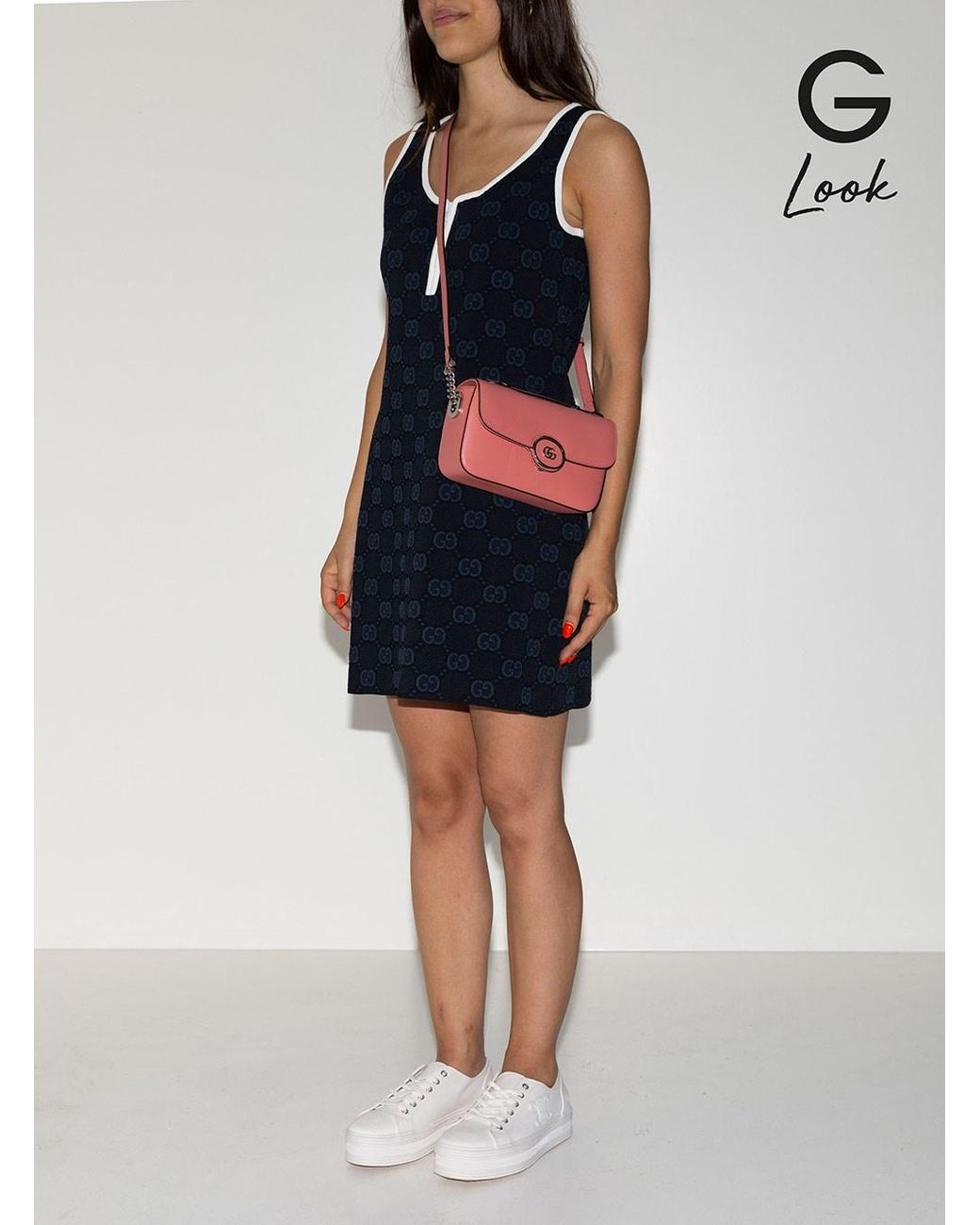 Gucci Red 'Petite Gg' Mini Shoulder Bag With Double G Detail