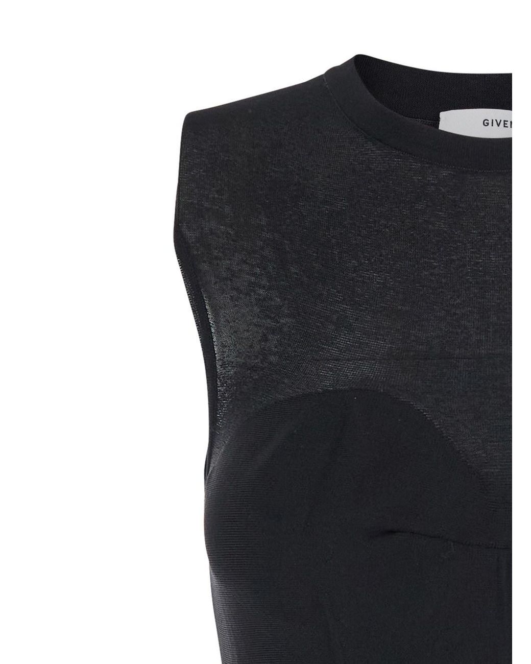 Givenchy Black Crew Neck Dress With Flared Skirt