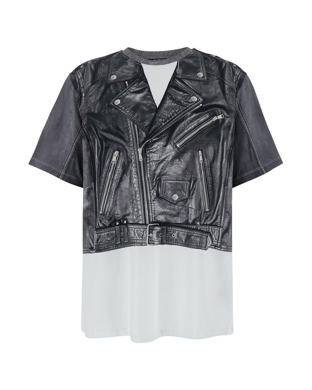 Balmain Black And Layered Design Crewneck T-Shirt Cotton T-Shirts for men