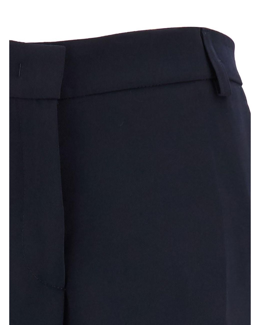 Le Plain Blue Straight Pants With Concealed Closure