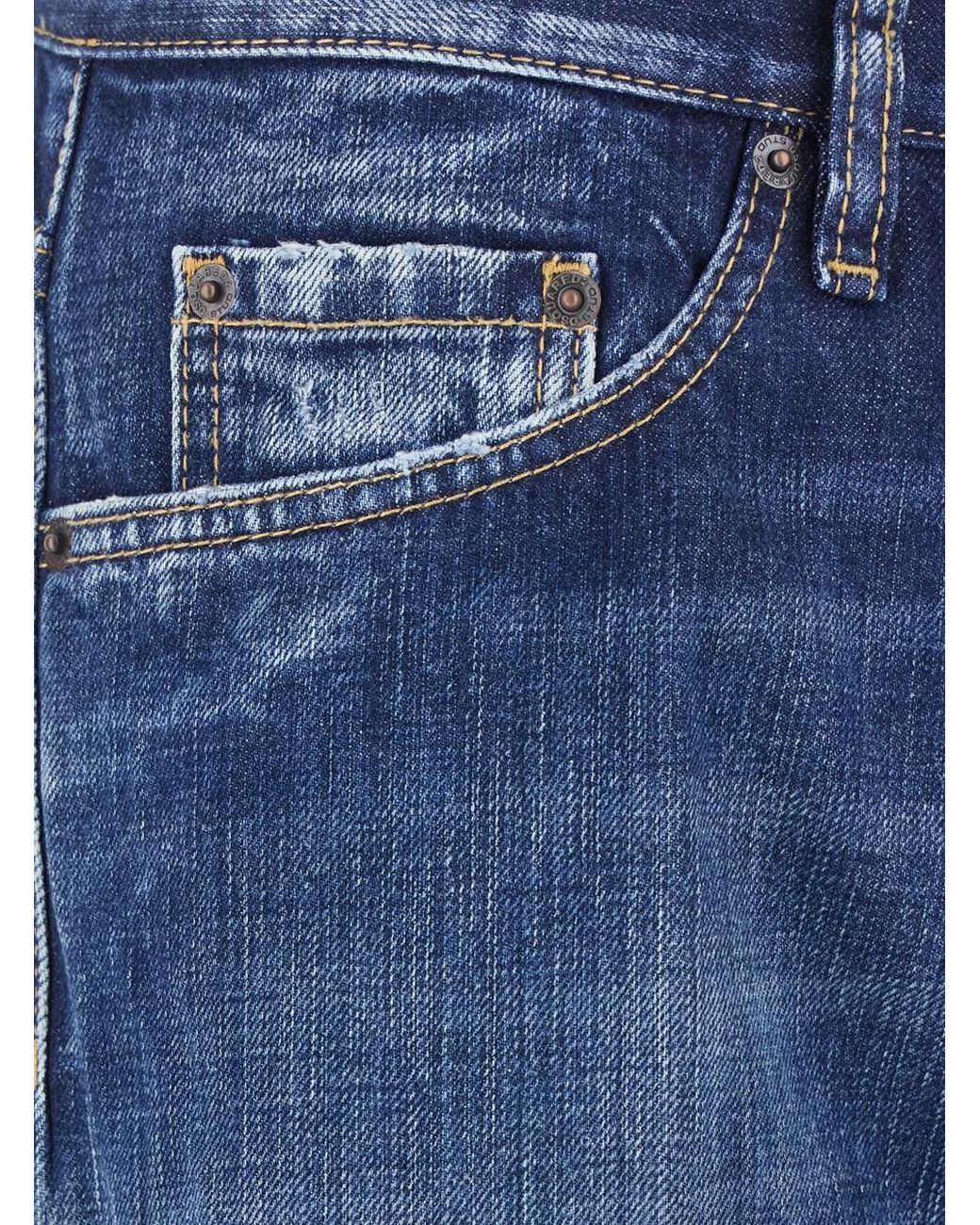 Jeans 'The American' Con Patch Logo Sul Retro E Effetto Sbia di DSquared² in Blue da Uomo