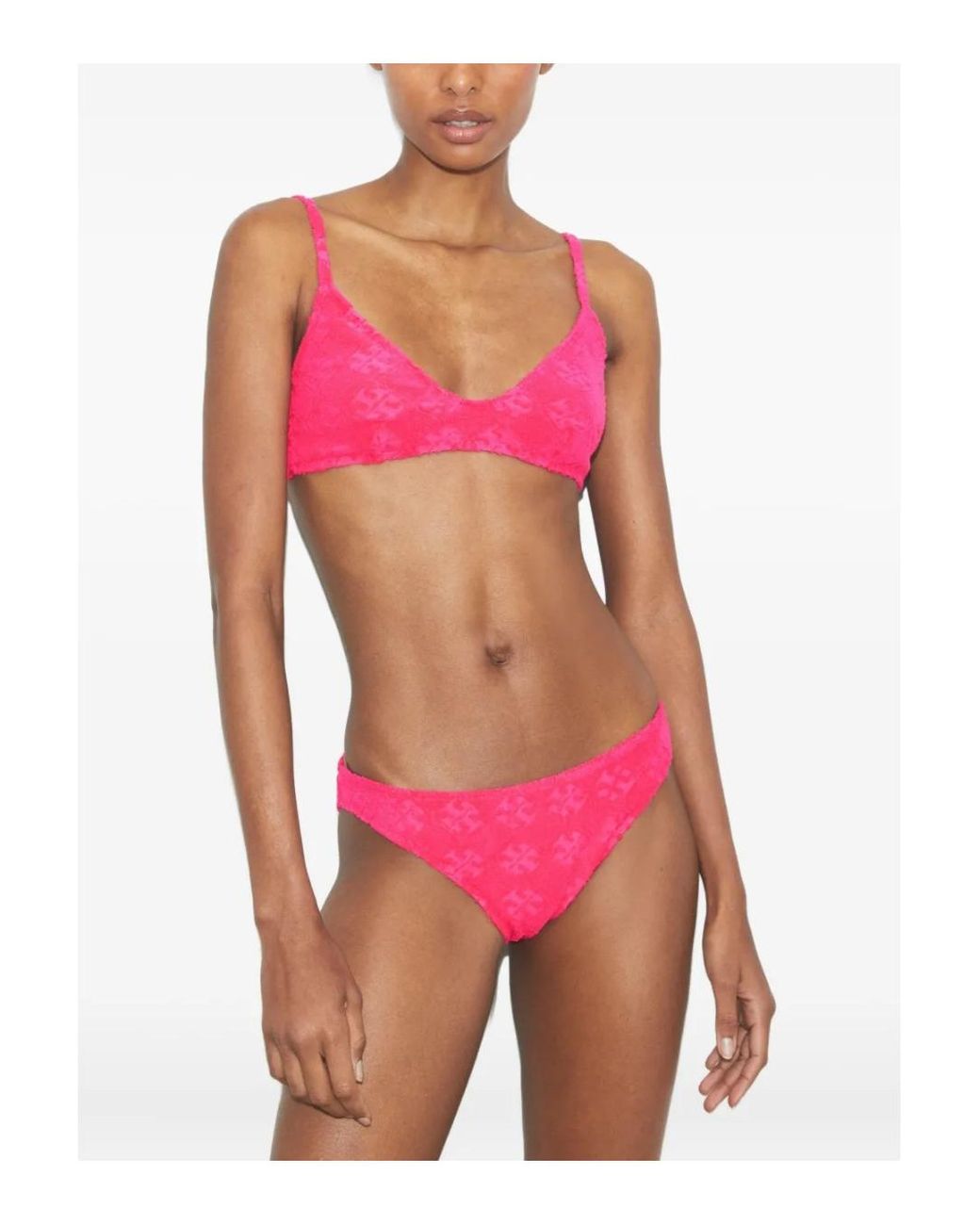 Tory Burch Pink Bikini Top With Adjustable Straps