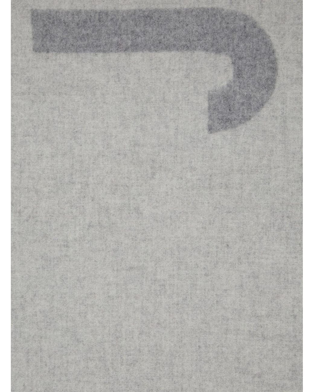 Jacquemus Gray 'L'Echarpe Scarf With Maxi Logo Lettering And Fringed Hem for men