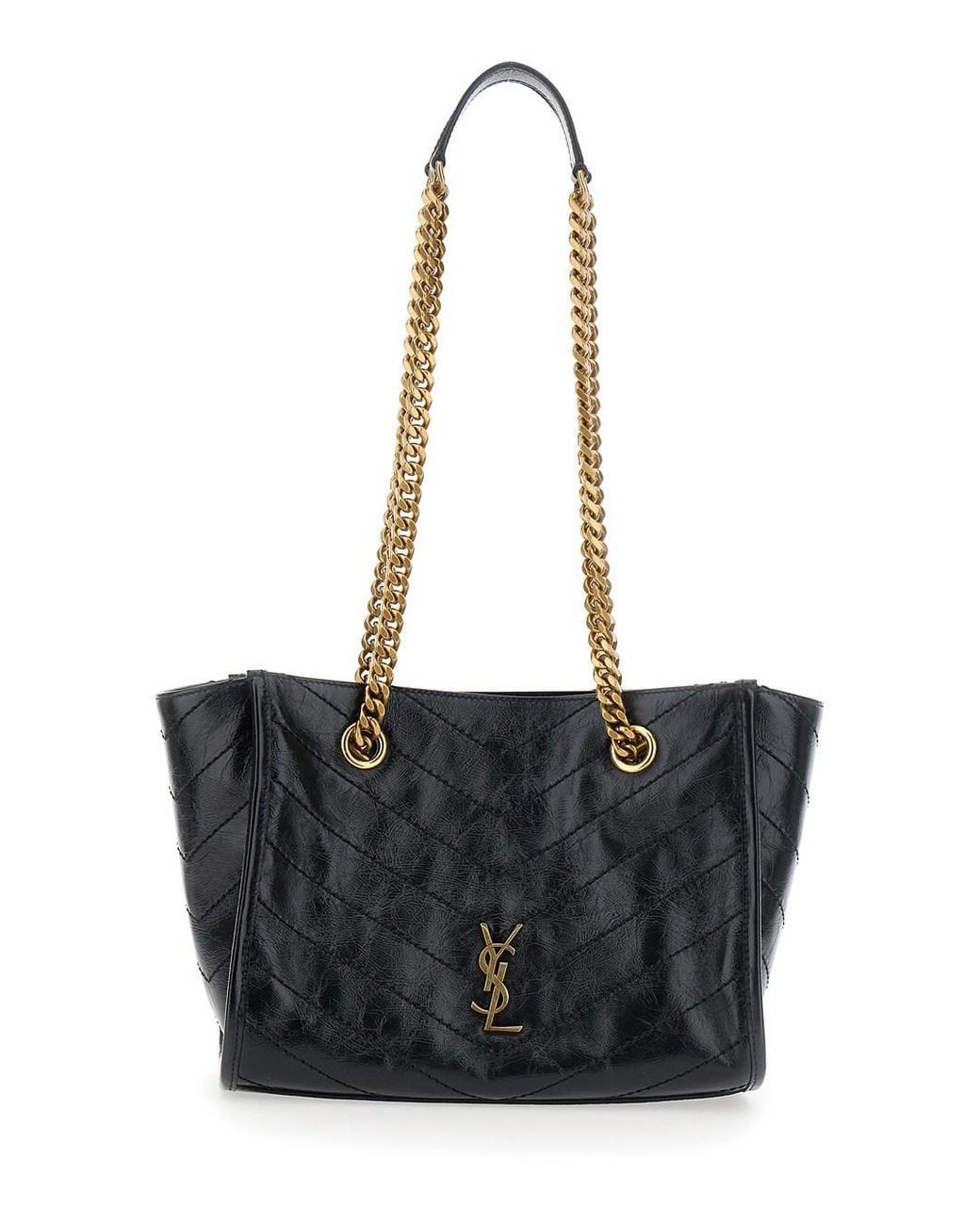 Saint Laurent Black 'Niki Small' Shoulder Bag With Ysl Metal Logo Plaq