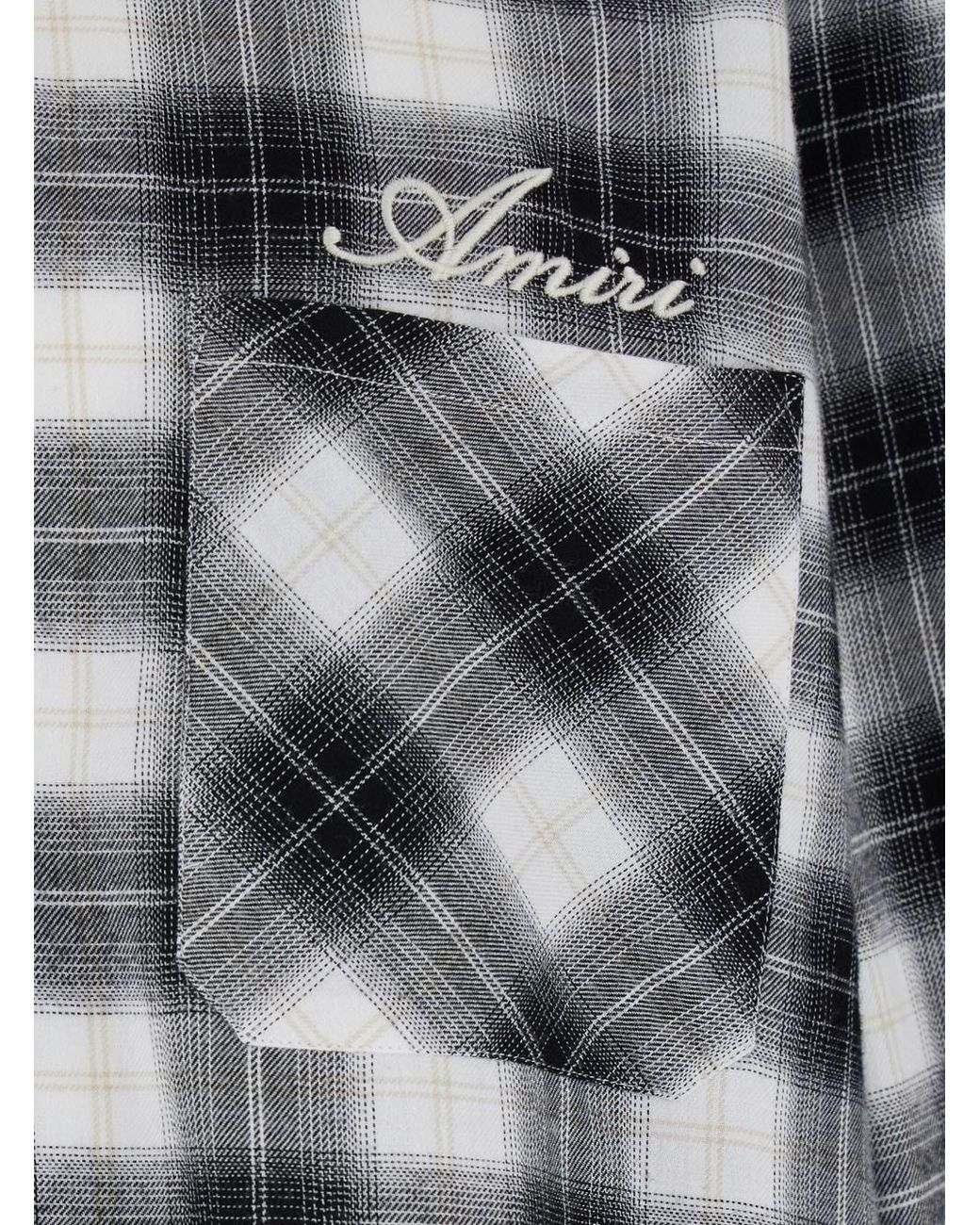 Amiri Gray Oversized Plaid Shirt for men