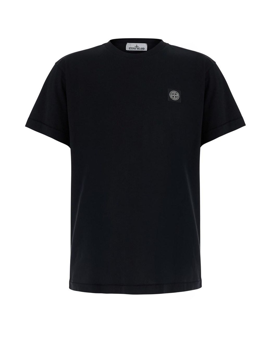 Stone Island Black Crew Neck T-Shirt Cotton T-Shirts for men
