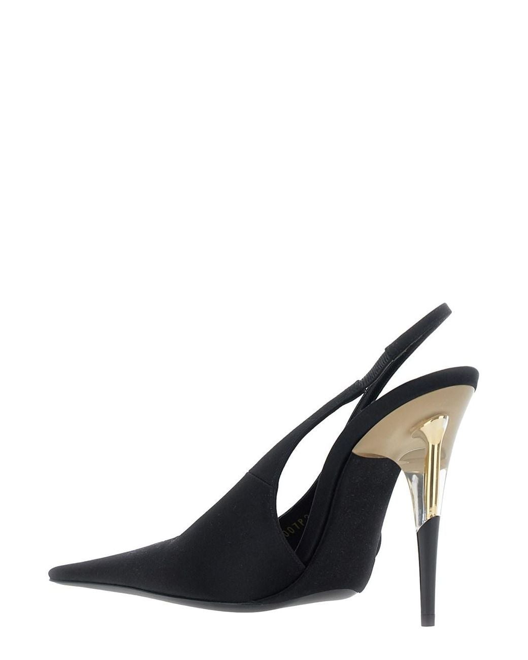 Saint Laurent Black Goya 110 Slingback Pump Crepe Satin