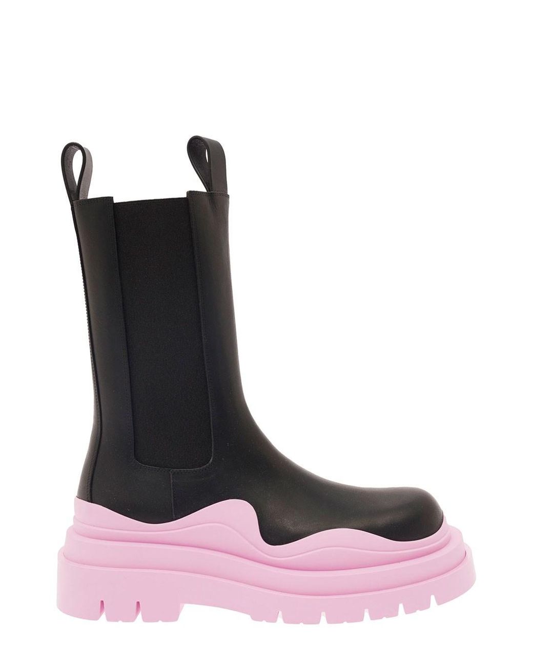 Bottega Veneta 'chelsea Tire' Boots With Pink Rubber Sole In Leather in ...