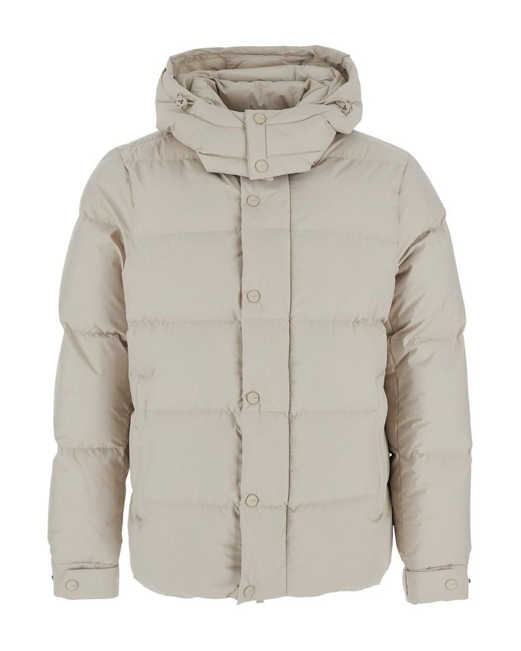 Heskimo Gray Down Jacket With Fixed Hood And Long Sleeves for men