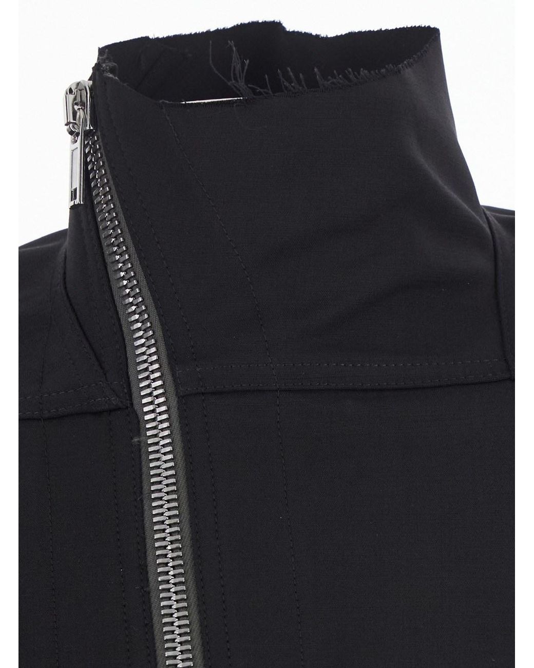 Rick Owens Blue Crop Jacket Gary Wool Blend Coat