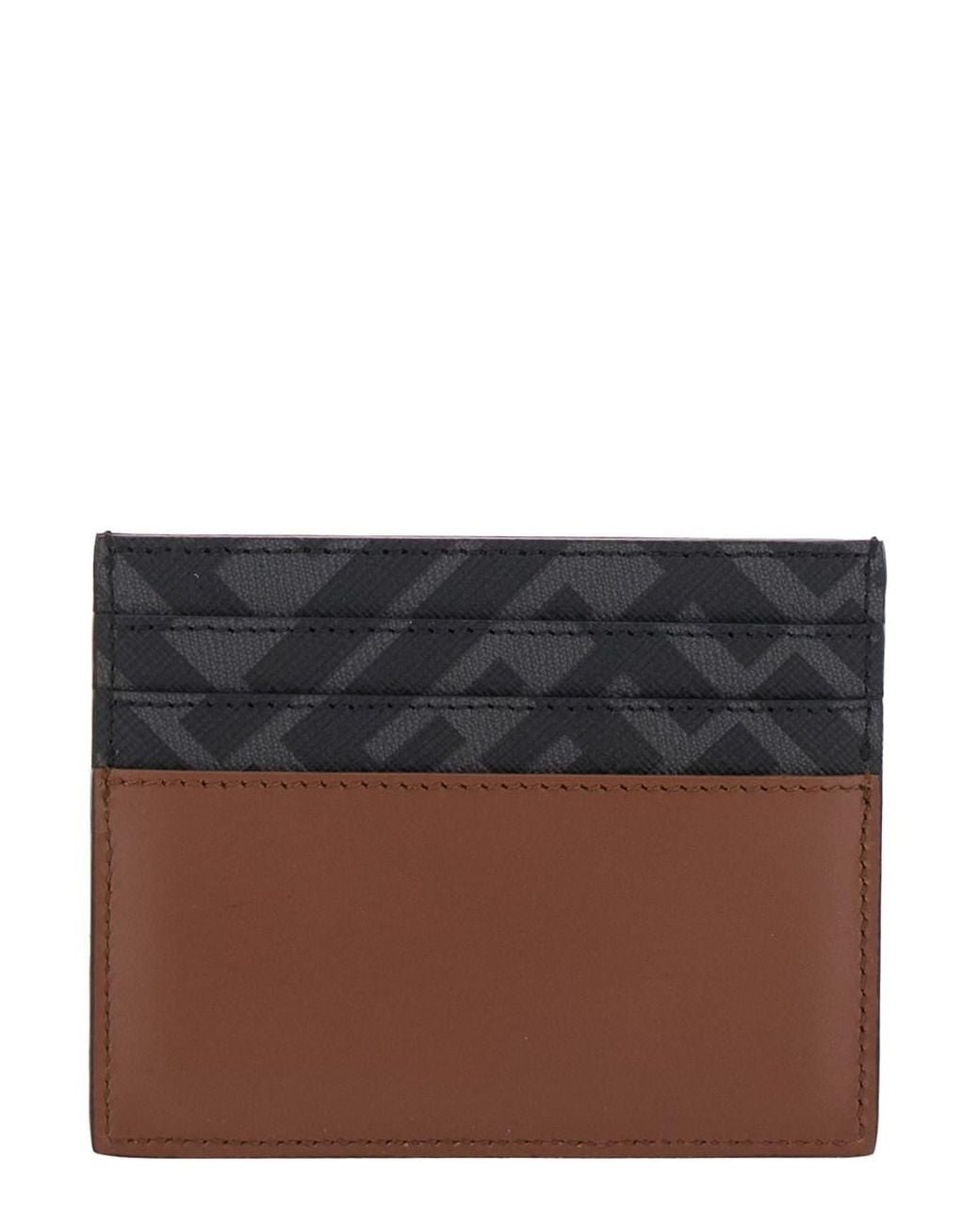 Portacarte Con Placca Ff Sul Fronte di Fendi in Brown da Uomo