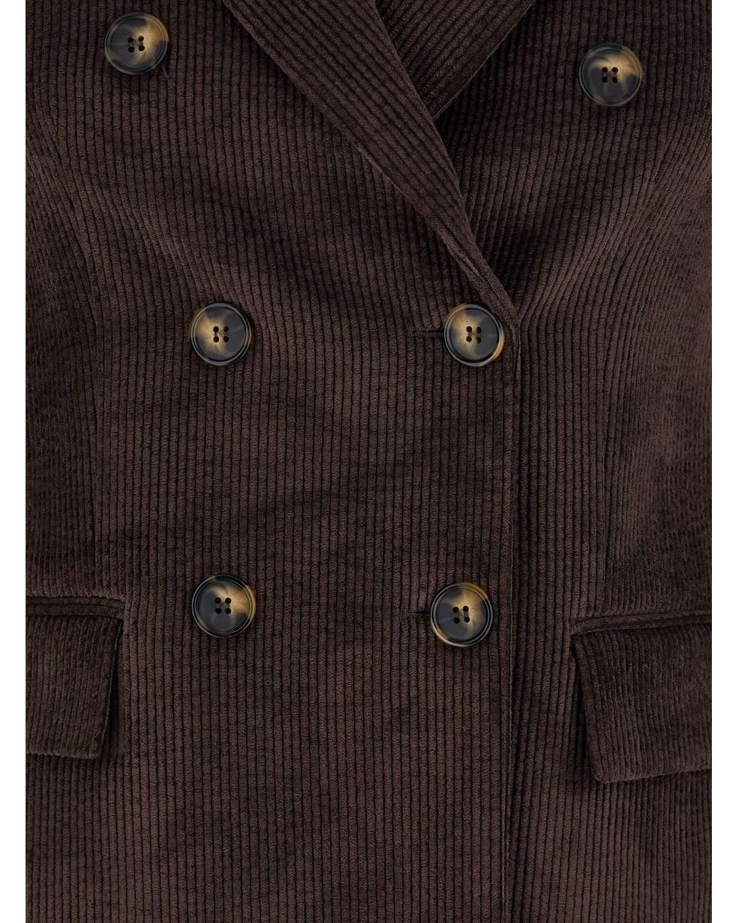 Le Plain Black Double-Breasted Jacket With Peak Revers