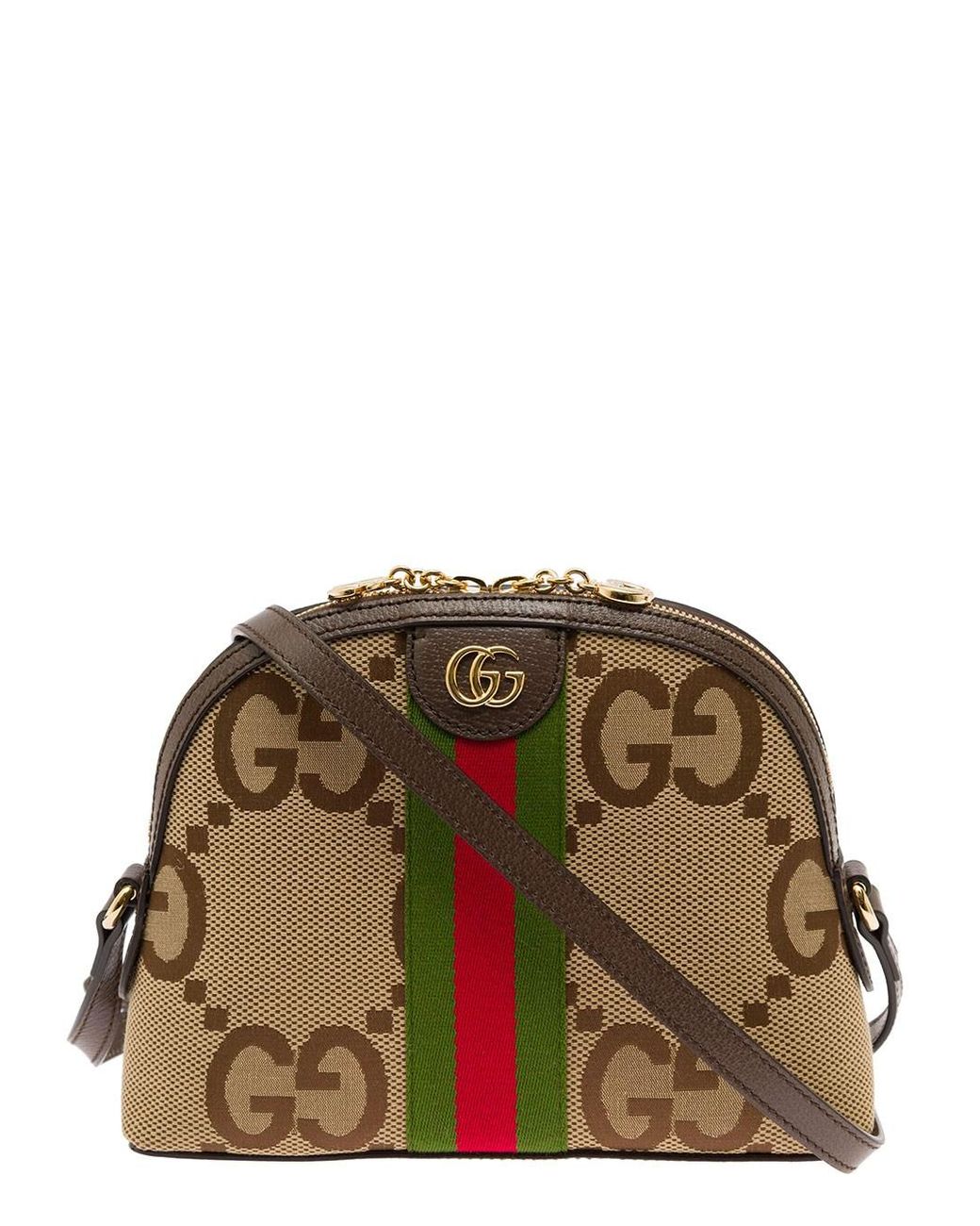 Gucci Woman's Ophidia Jumbo gg Fabric Handbag With Web Insert in Brown ...