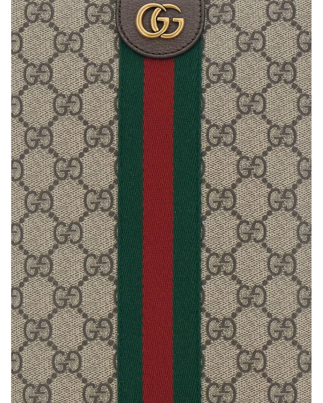 Gucci Black 'Ophidia' Small Crossbody Bag With Gg All-Over Motif And Metallic Logo On The Front for men