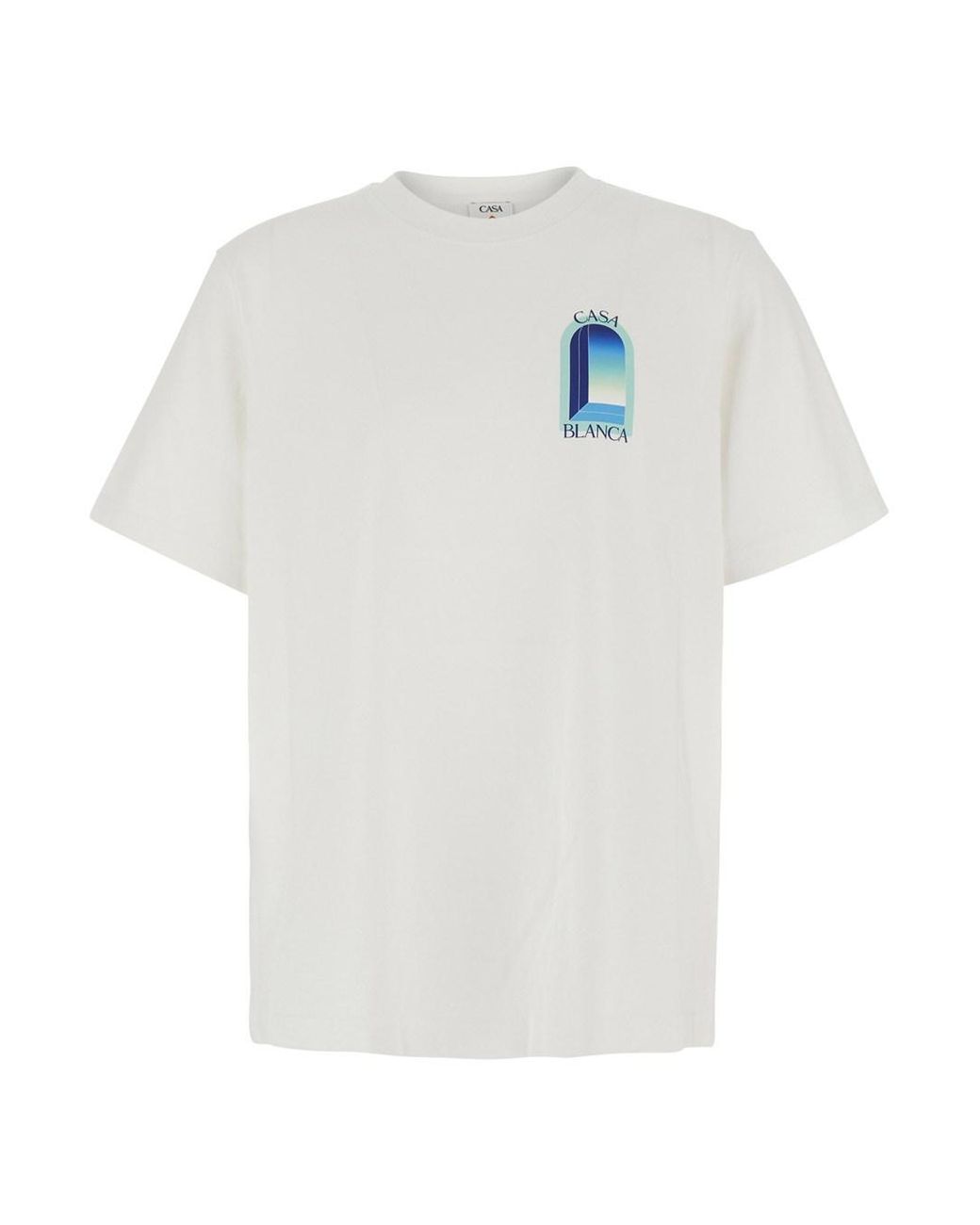 Casablanca White T-Shirt With Logo Print On The Front And Back for men