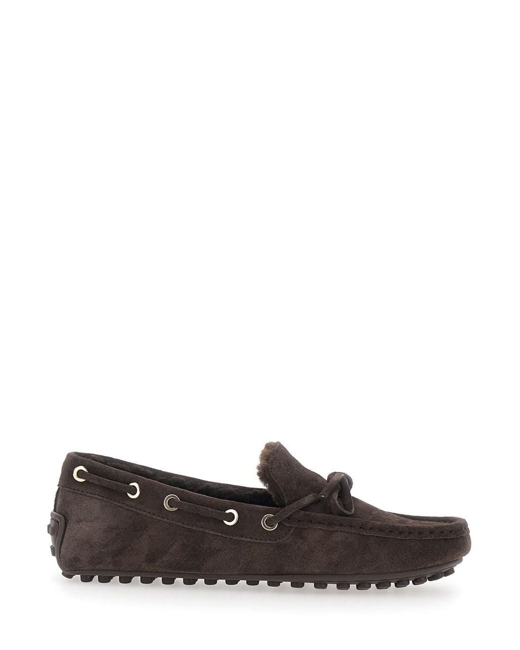Tod's Brown City Gommini Shearling