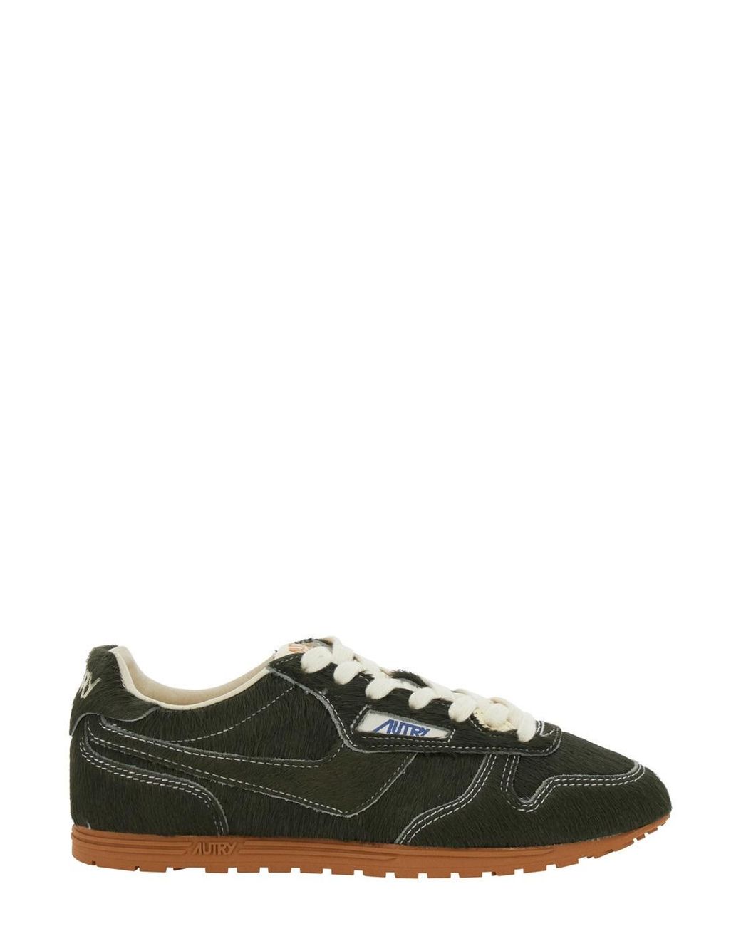 Autry Green Low-Top Sneakers Windspin Suede Cow Leather Trainers