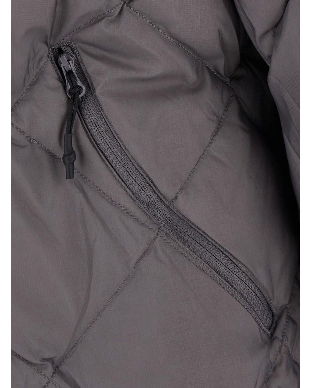 Hiking Patrol Gray Down Jacket With Hood And Two Zip Pockets On The Fr for men