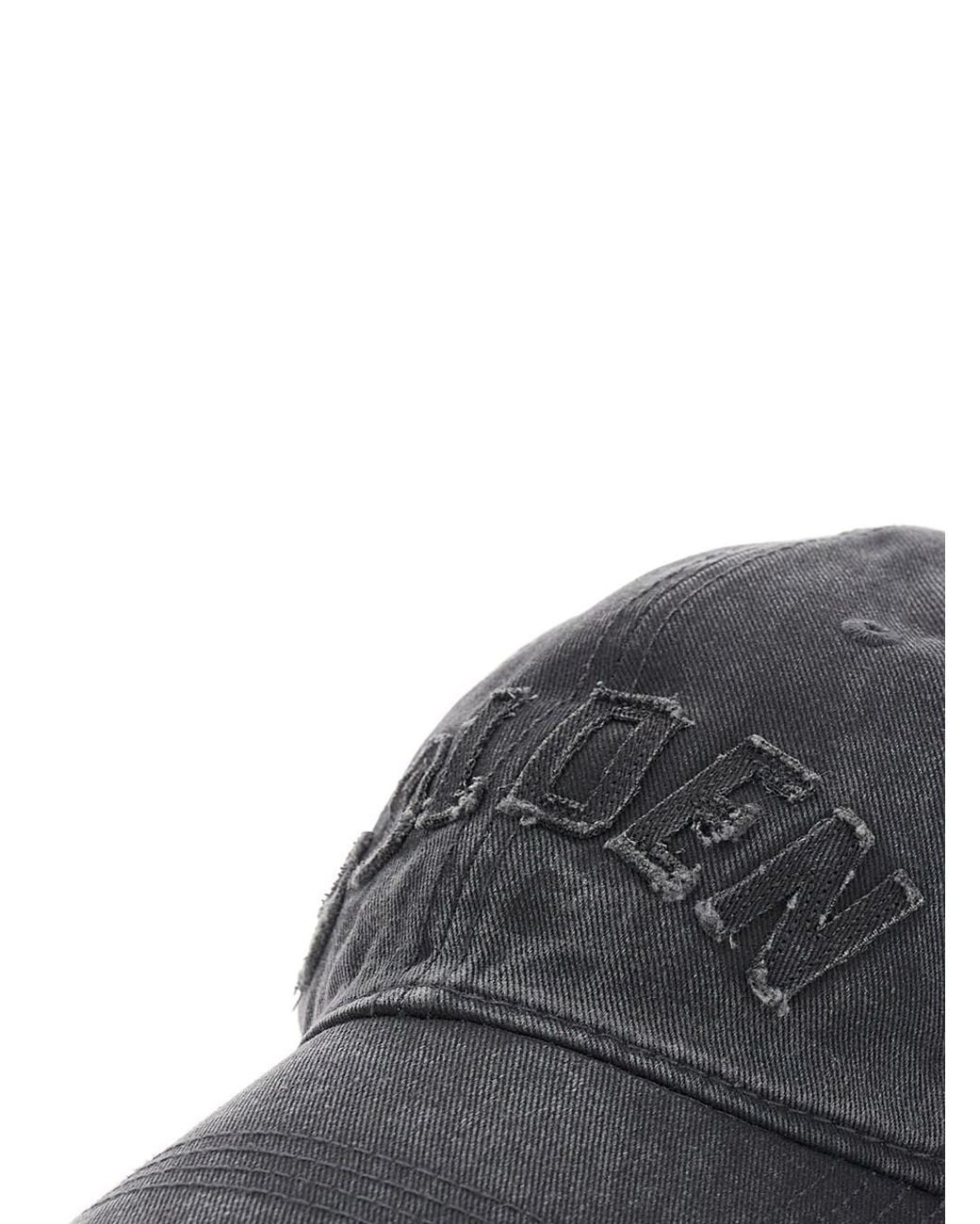 Golden Goose Deluxe Brand Gray Hat Journey With Golden Patch And Cotton
