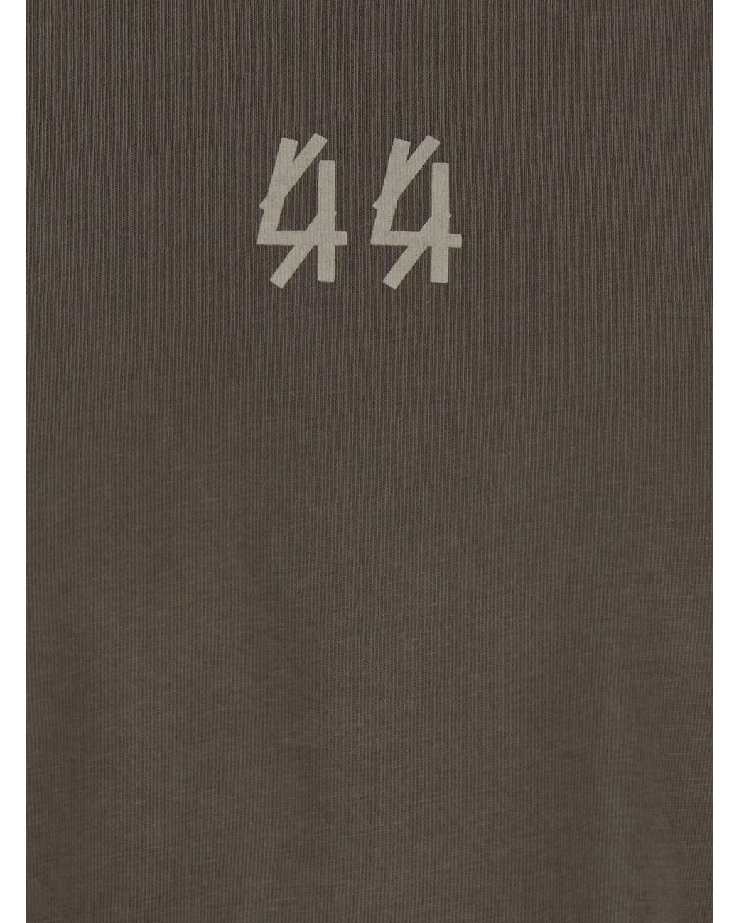 44 Label Group Gray Crew Neck T-Shirt With Maxi Logo On The Back for men
