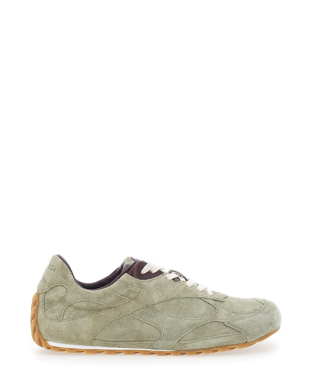 Bottega Veneta Green Orbit Flash Suede Sneakers With Notched Sole