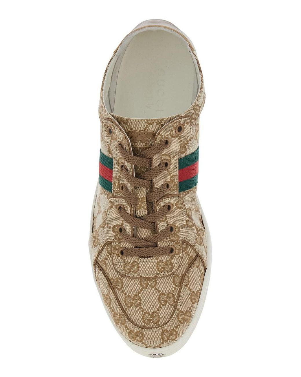 Gucci Natural Low Top Sneakers Gg Canvas Canvas/Leather/Rubber Trainers for men