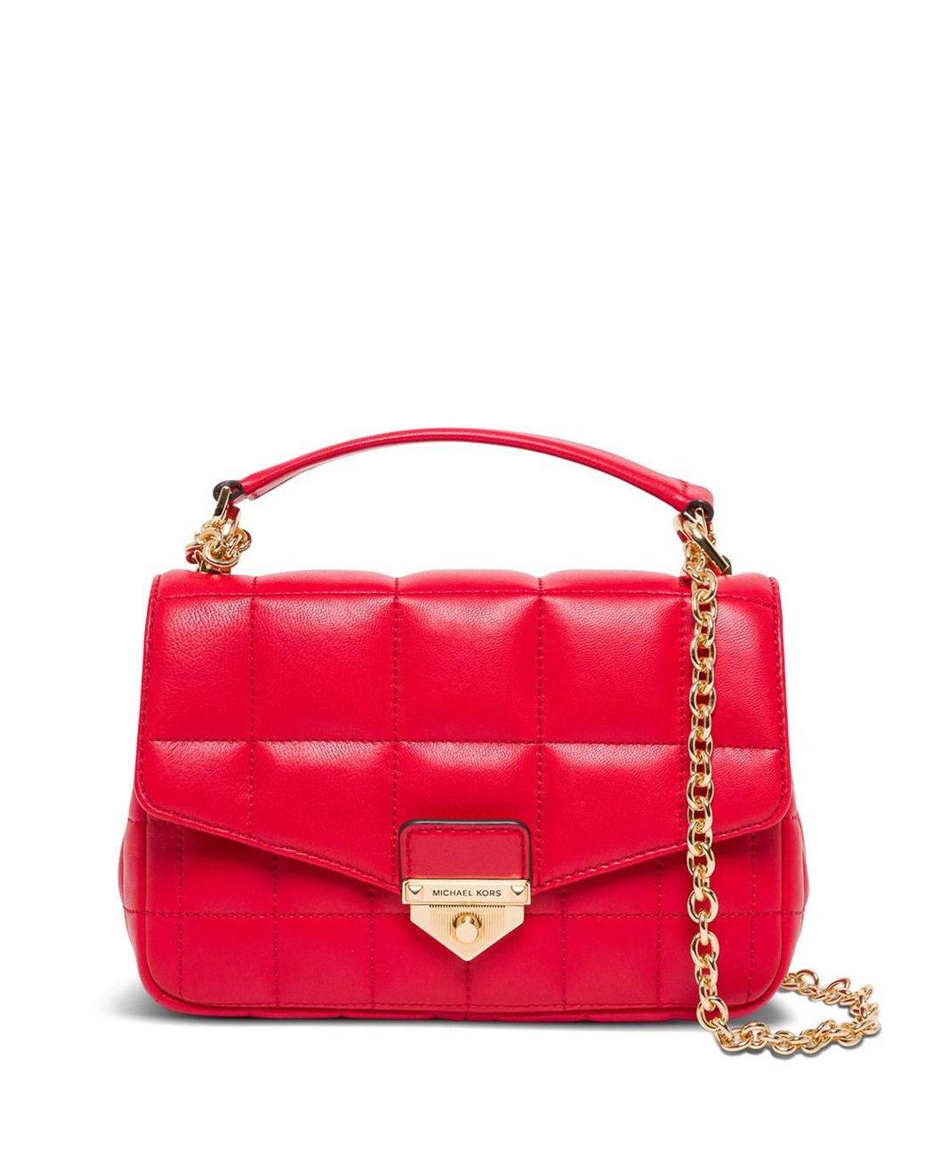 MICHAEL Michael Kors Soho Small Crossbody Bag In Quilted Leather in Red - Lyst