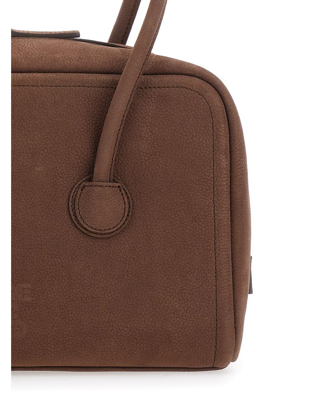MARGE SHERWOOD Brown 'Soft Boston Small' Shoulder Bag With Two Top Hand