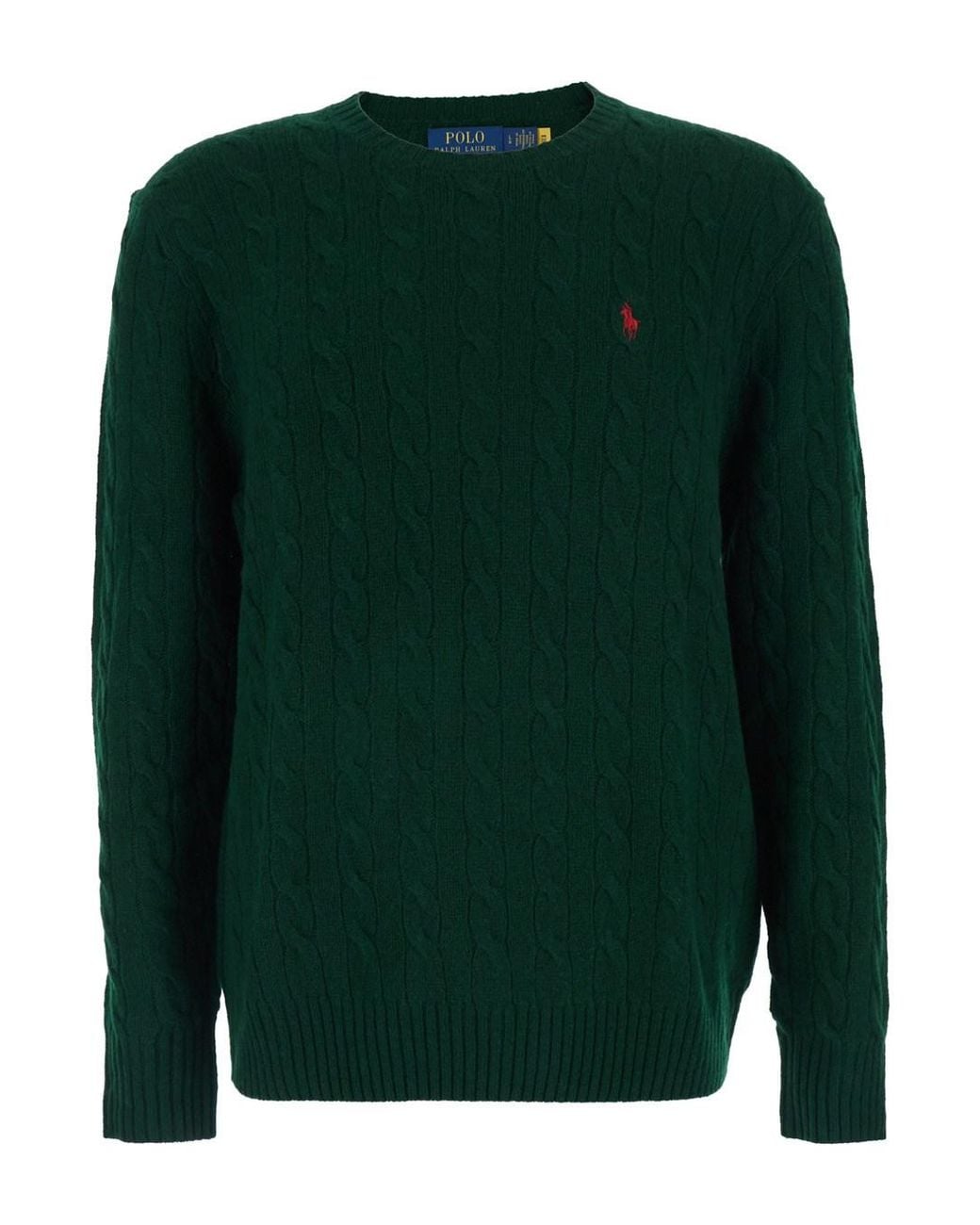 Polo Ralph Lauren Green Crew Neck Sweater Wool-Cashmere for men