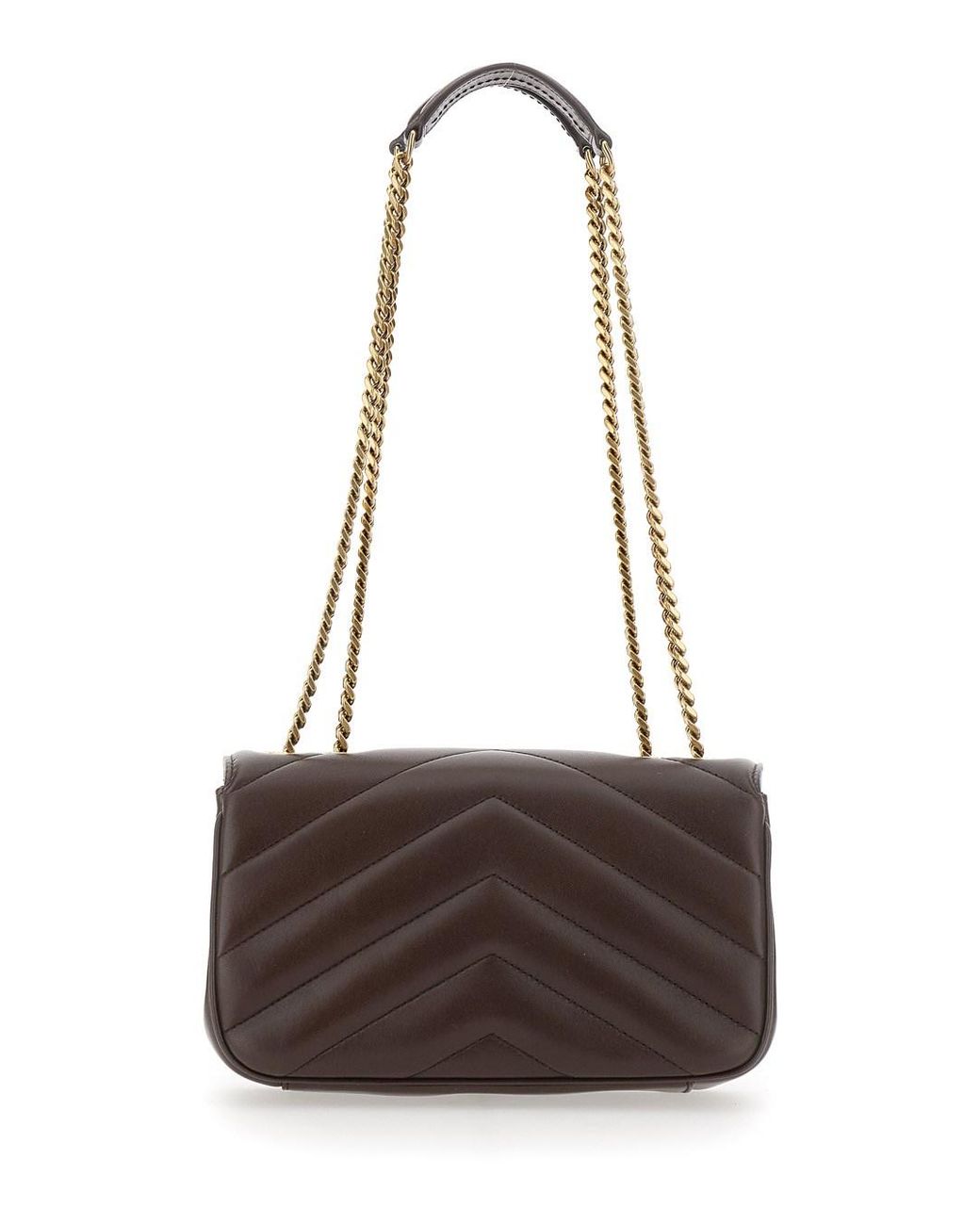 Saint Laurent Brown 'Loulou Small' Crossbody Bag With Ysl Metal Logo P