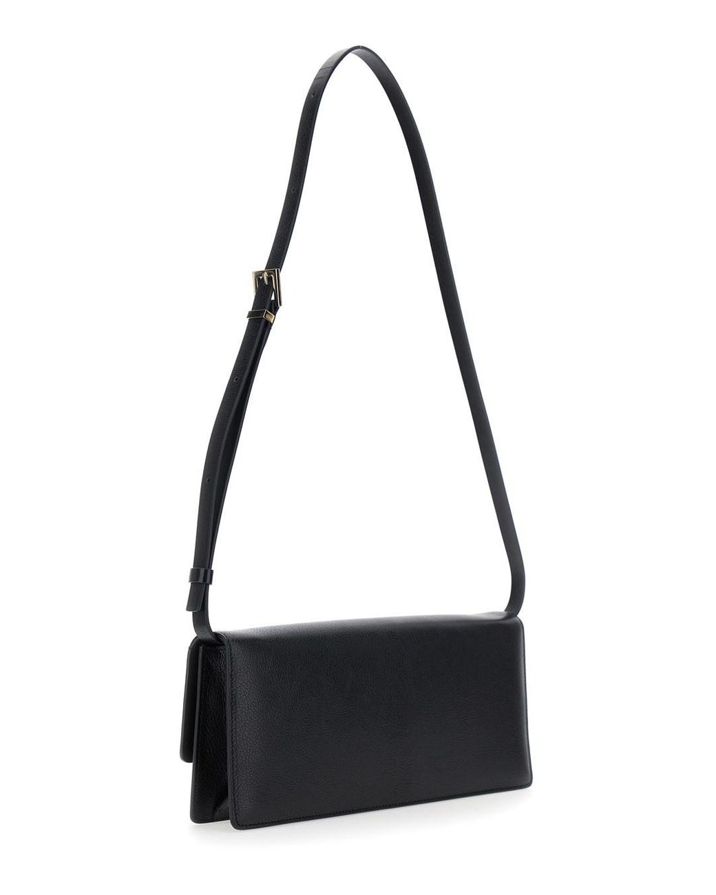 Tom Ford Black Crossbody Bag With Adjustable Shoulder Strap And T Plaque Closure
