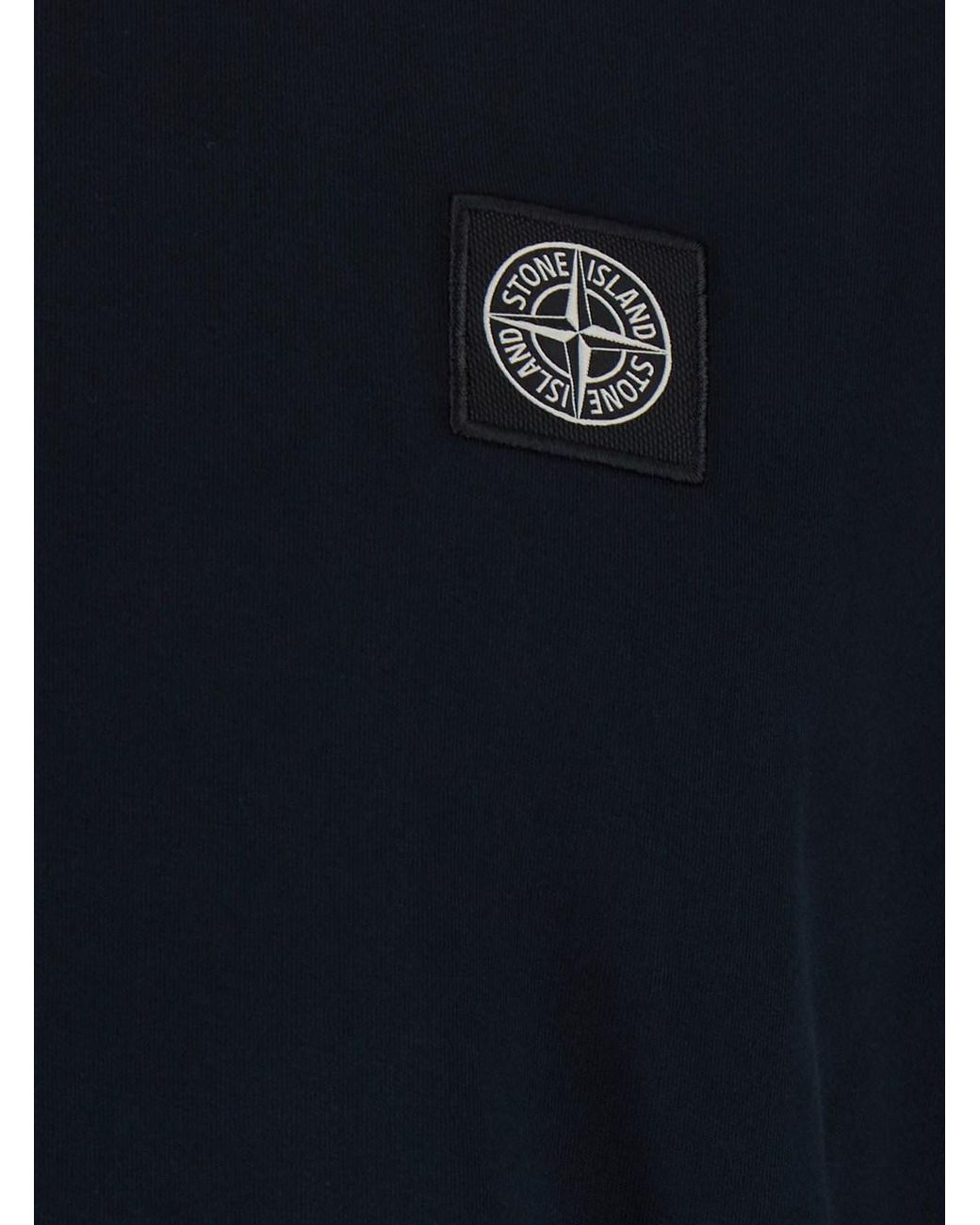 Stone Island Blue Crew Neck T-Shirt Cotton T-Shirts for men