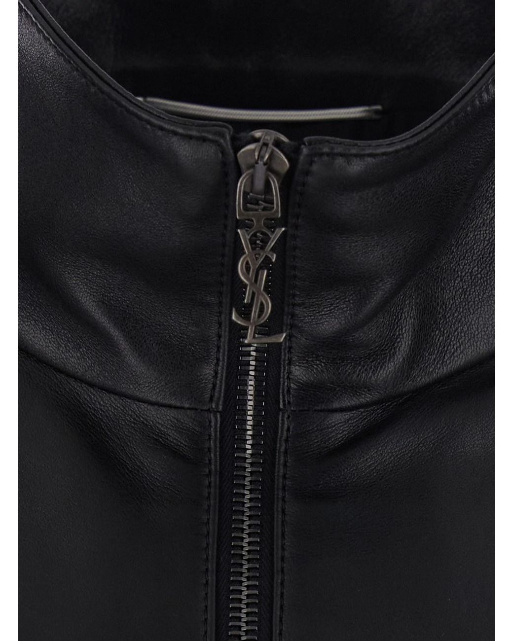 Saint Laurent Black Leather Jacket — Lamb Coat for men